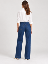899500-135-88 Vip Damen Jeans mit weitem Bein – Dunkelblau
