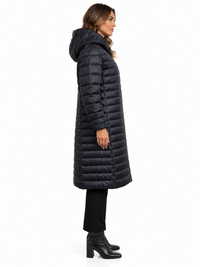 461700-537-920 Warmer Eco-Daunen Wende Mantel mit Gürtel in schwarz