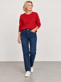 868300-140-88 Lea Damenjeans in Dunkelblau – gefütterter Denim mit elastischem Bund