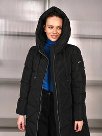 123200-238 Damen Steppmantel mit Kapuze