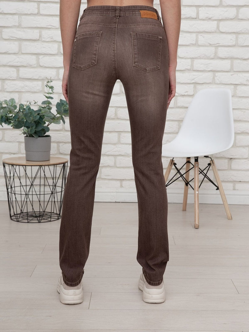 719900-722-75 - Gina Damenjeans Straight Fit in Braun