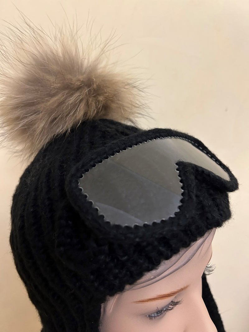 25 W I 109 Wintermütze aus Merino Wolle im stylischen Aviator-/Piloten-Look
