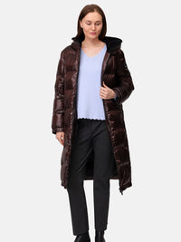 126200 Lange Damenmantel in bordeaux