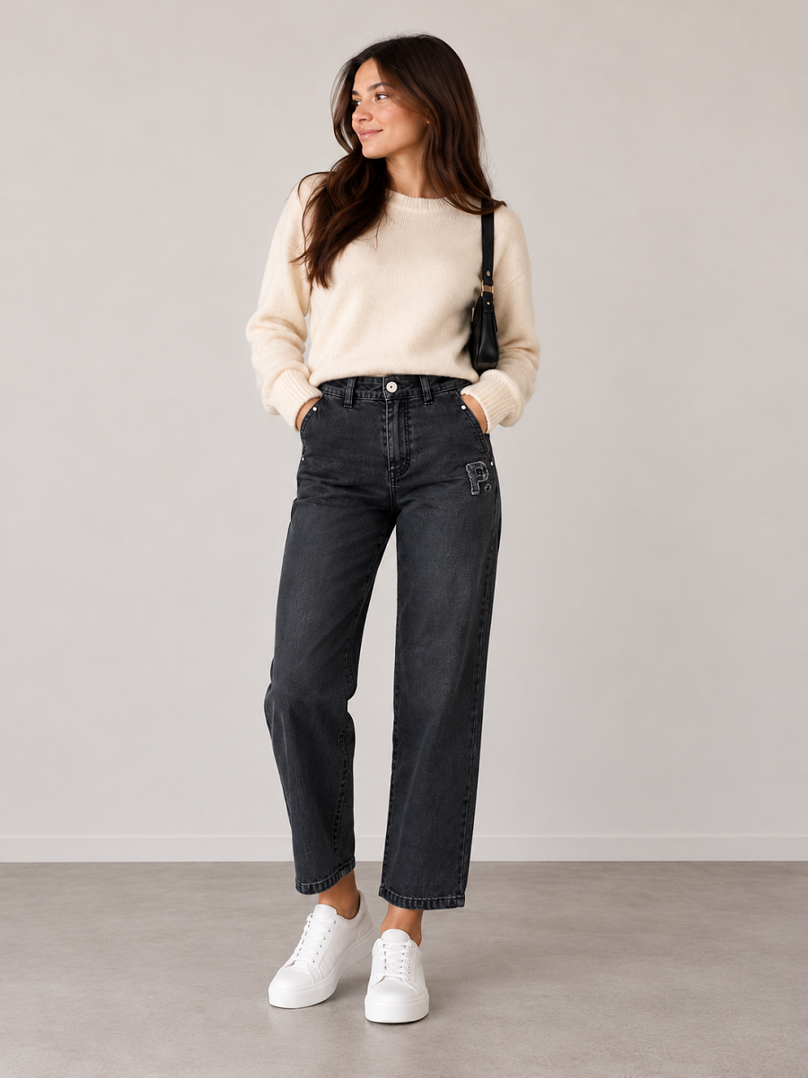 896200-154-98 Honey Damenjeans in leichter O-Form – gefütterter Denim
