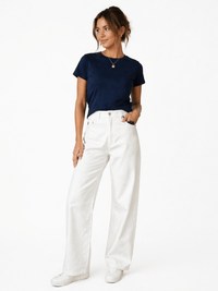 892200-255-31-10 Damen High Waist Wide Leg Hose Kate in Weiß