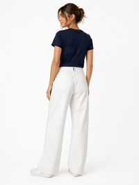 892200-255-31-10 Damen High Waist Wide Leg Hose Kate in Weiß