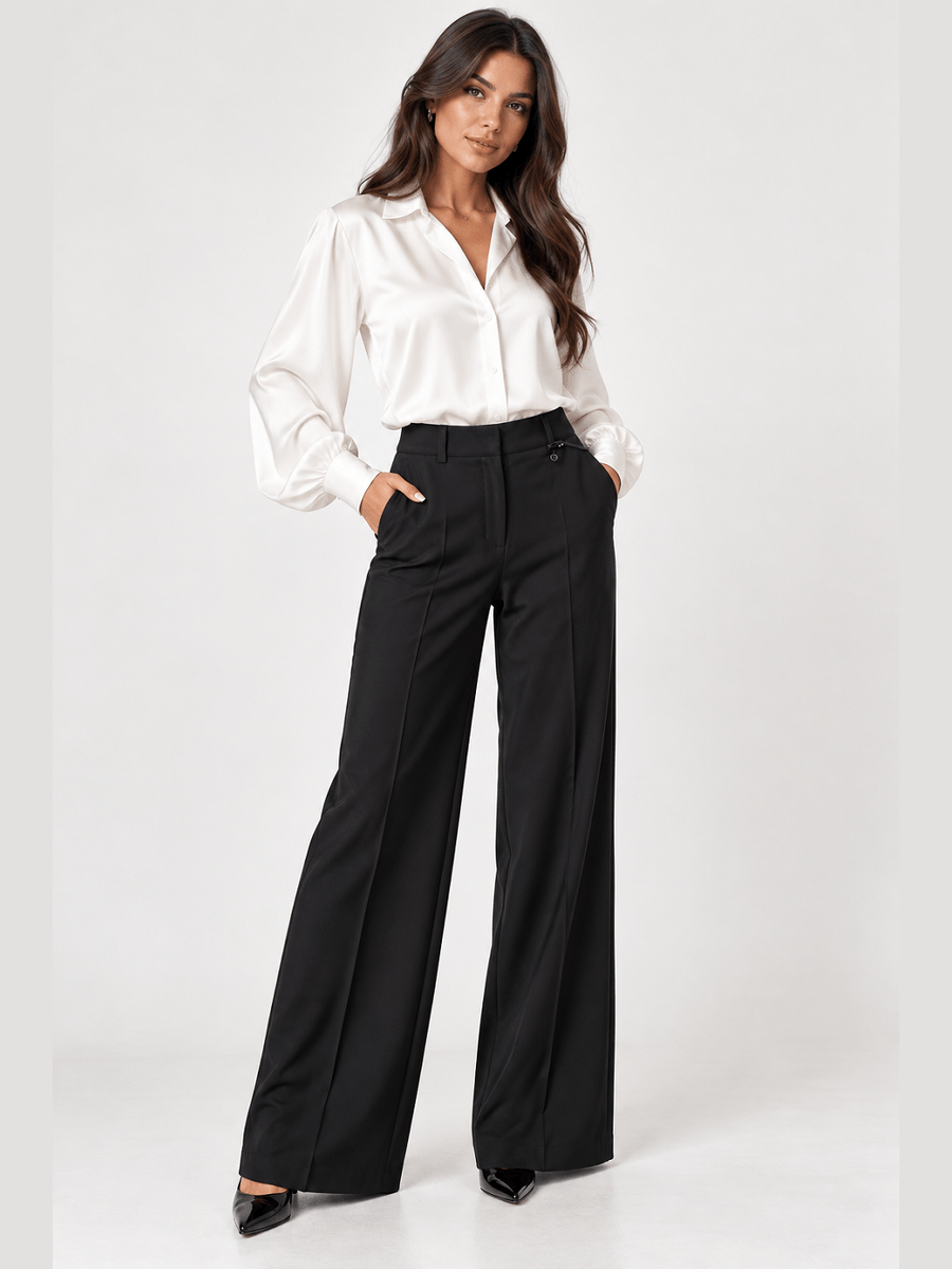 899400-453-99 Elegante Wide-Leg-Hose aus Doubleface