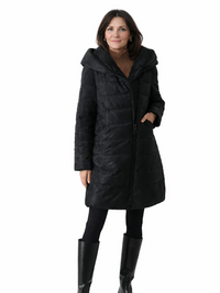 174300-98-382-900 Eleganter Damen Steppmantel in Black