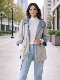 312700-238-268 Modischer Sommerparka in greige/mid blue