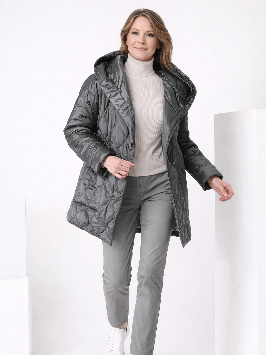 311400-206-570 Damen Steppjacke mit Kapuze in Farbe Oliv