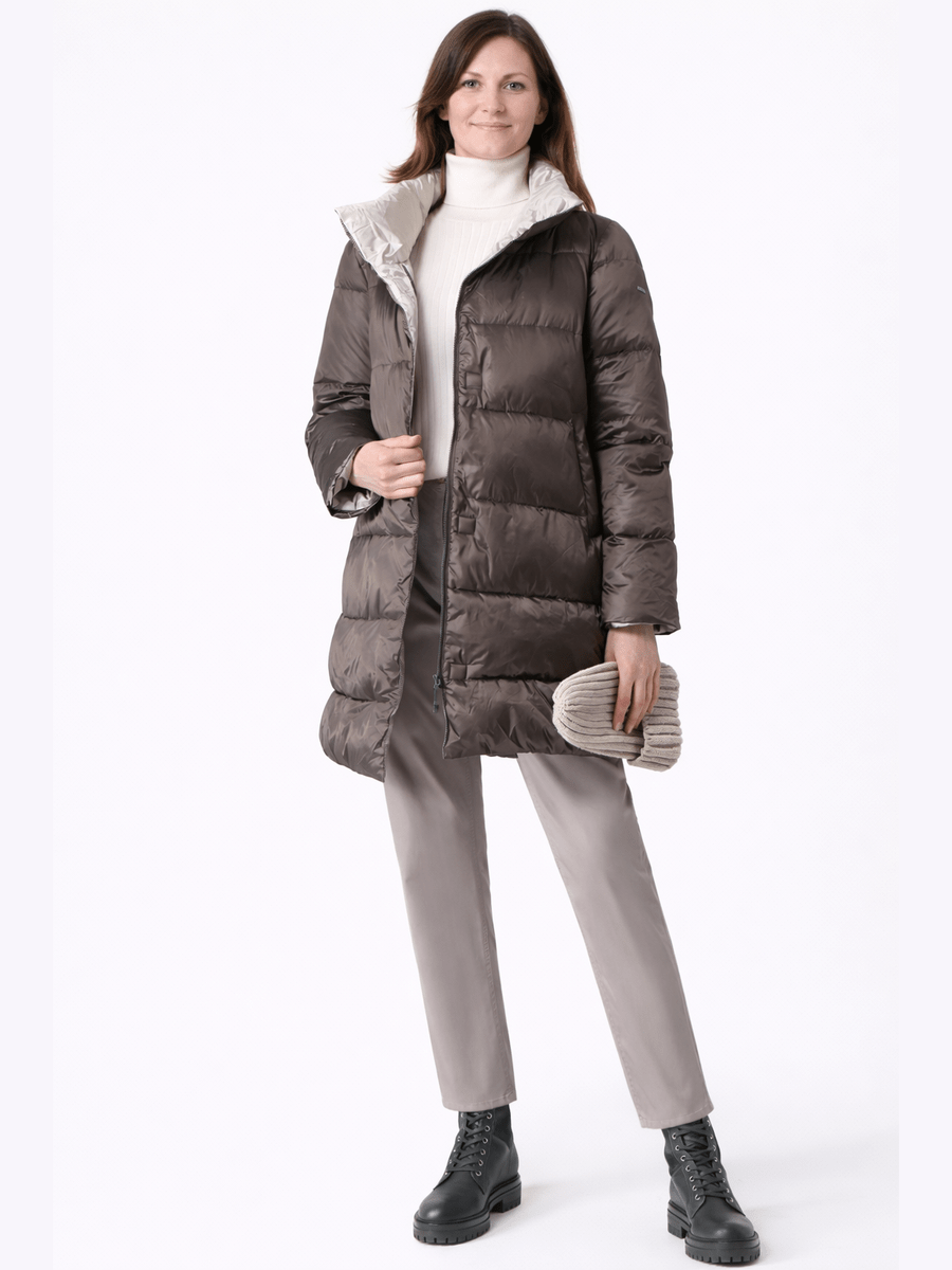 113900-206-751 Damen Daunen Mantel in Taupe