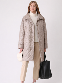 110000-206-790 Gesteppter Trenchcoat in Light Taupe