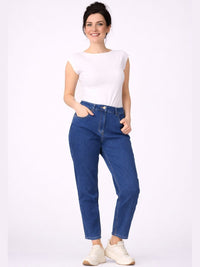 831200-131-2- 871- Kenny - Damenjeans Mom's Fit in Blau