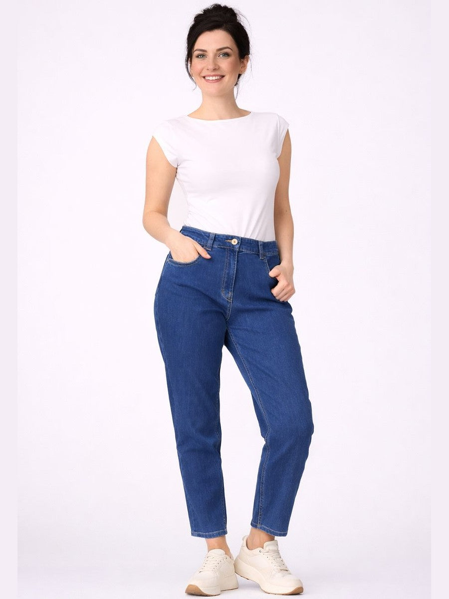 831200-131-2- 871- Kenny - Damenjeans Mom's Fit in Blau