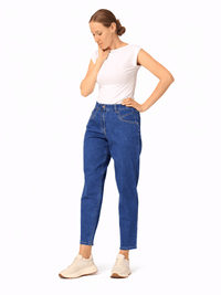 831200-131-2- 871- Kenny - Damenjeans Mom's Fit in Blau
