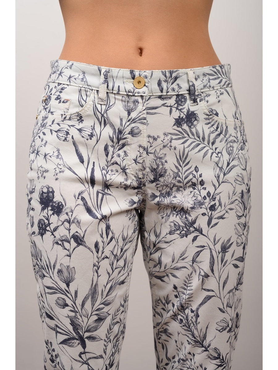 880100-261-8 - Helen Damenjeans Straight Fit aus Flowerprint-Stretch