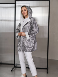 316700-206-911 - Leichter Damen-Parka in silber/ offwhite