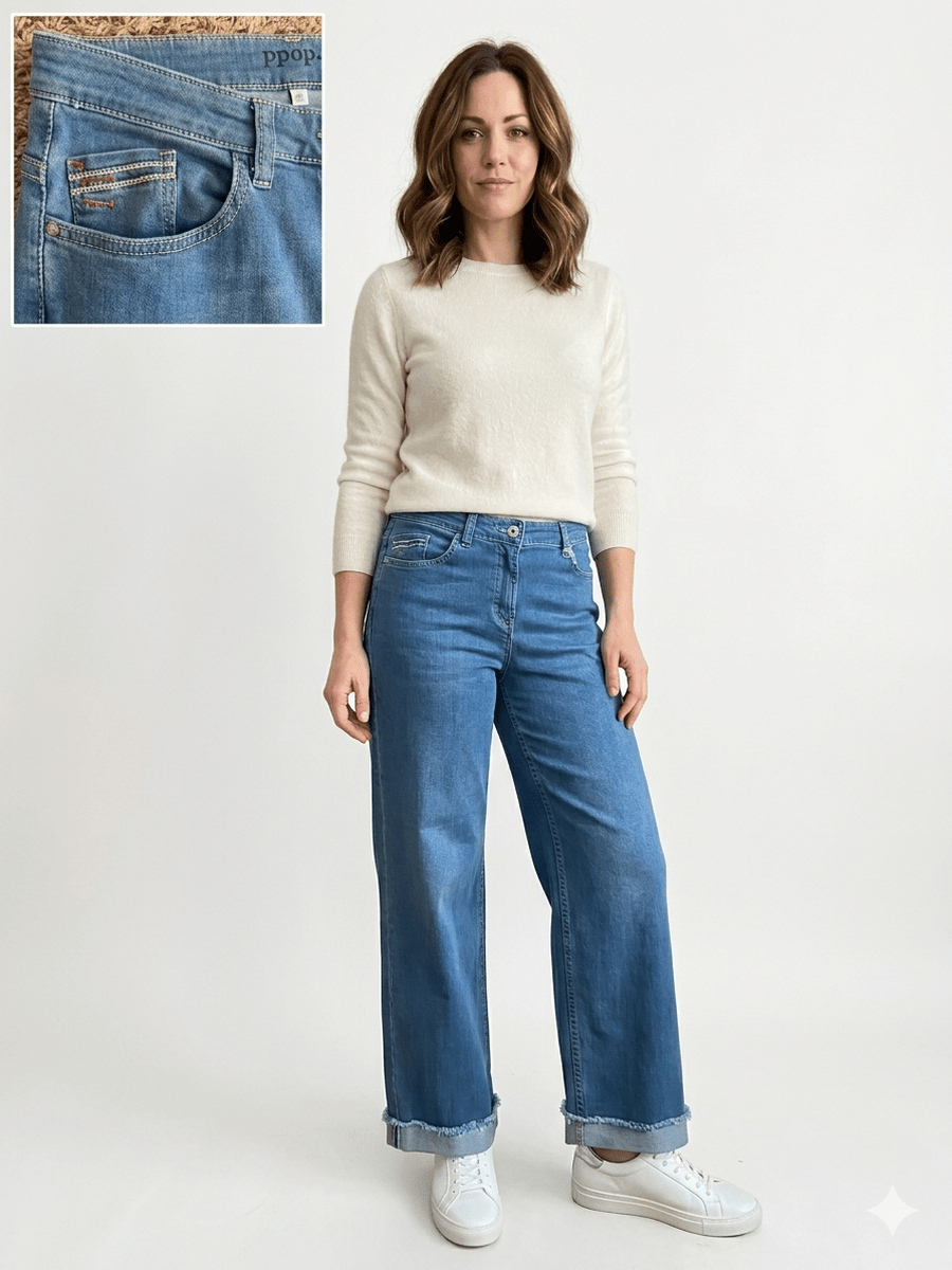 892100-131-851  Wide-Leg Jeans Hanna mit umgeschlagenem Saum