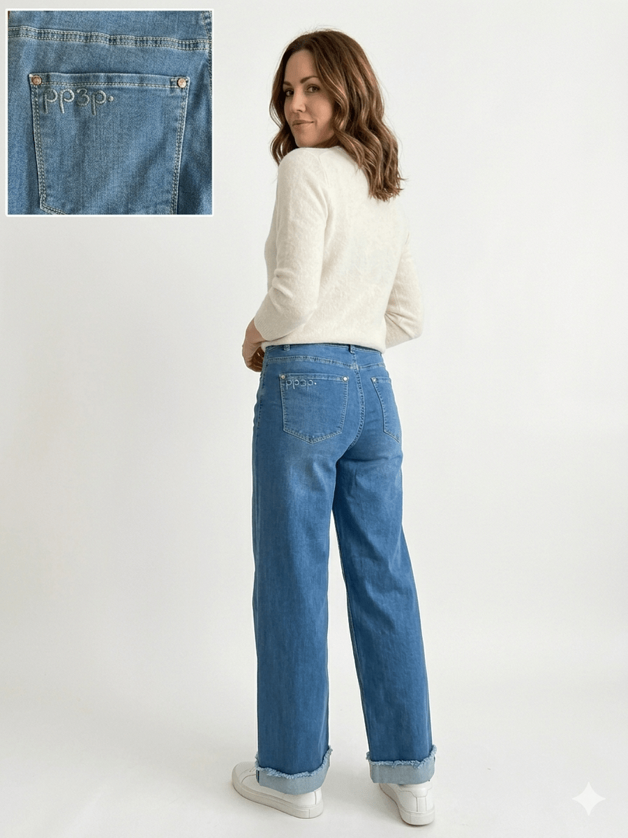 892100-131-851  Wide-Leg Jeans Hanna mit umgeschlagenem Saum