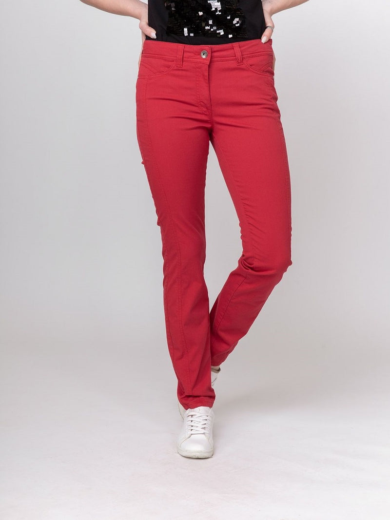 704-715-62 5 Pocket Jeans mit Push-up Effekt in rot