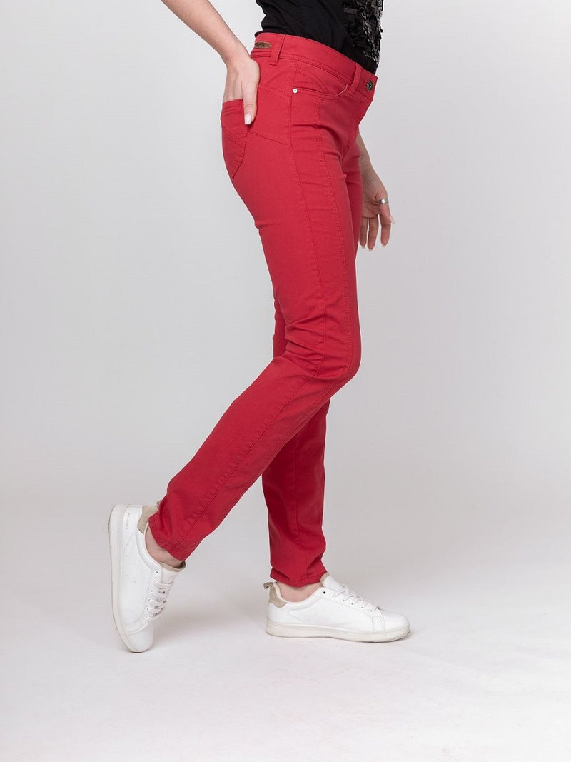 704-715-62 5 Pocket Jeans mit Push-up Effekt in rot