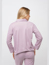 Mauve Plain Soft Cotton Long Sleeve Night Suit Women's Silk Sleepwear Pyjama Set