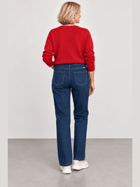 868300-140-88 Lea Damenjeans in Dunkelblau – gefütterter Denim mit elastischem Bund