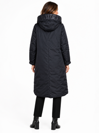 461700-537-920 Warmer Eco-Daunen Wende Mantel mit Gürtel in schwarz