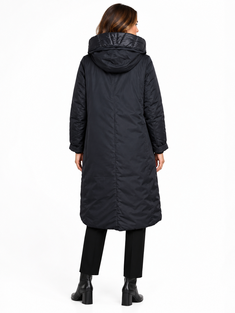 461700-537-920 Warmer Eco-Daunen Wende Mantel mit Gürtel in schwarz