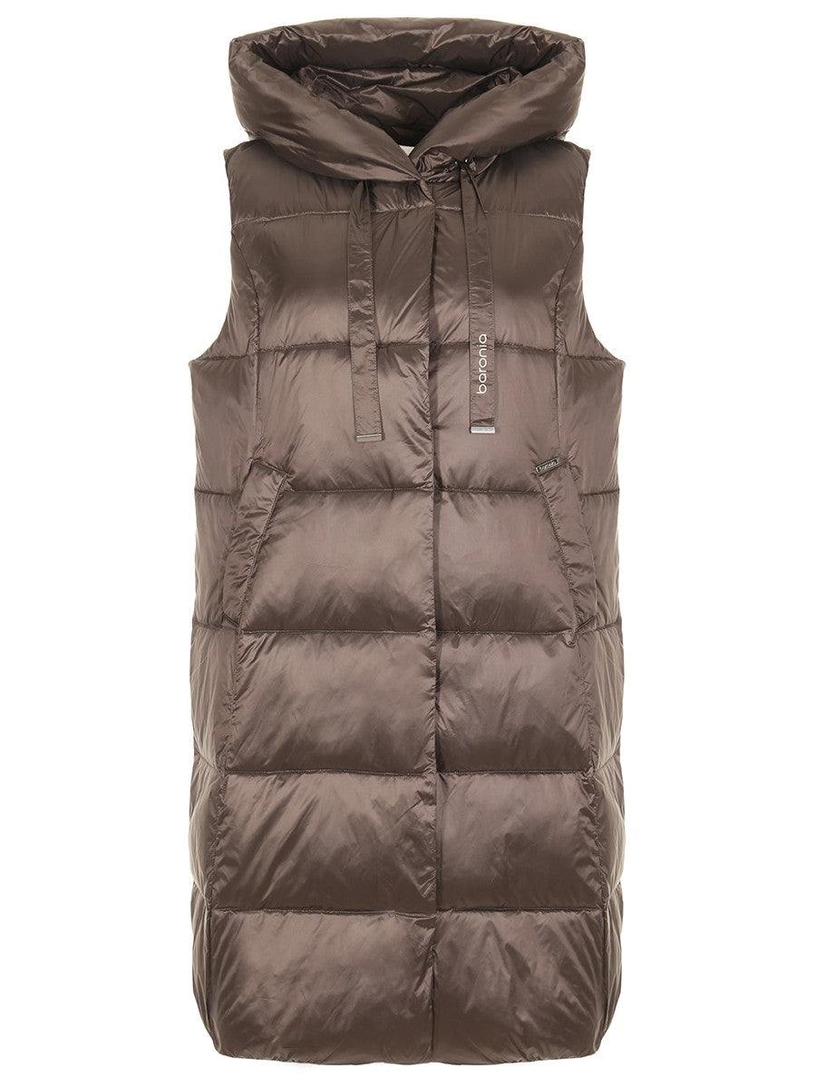 Lange Steppweste Beaumont Weste Lang Lange Weste Taupe Damen