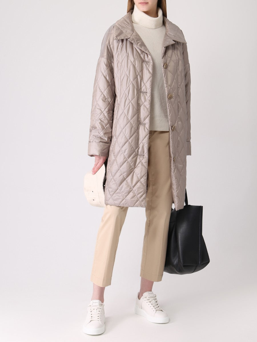Gesteppter Trenchcoat in Light Taupe