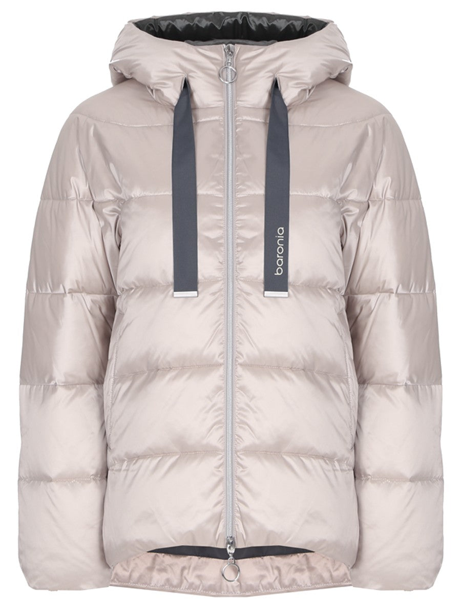 Winter Puffer mit Kapuze in Farbe Stone