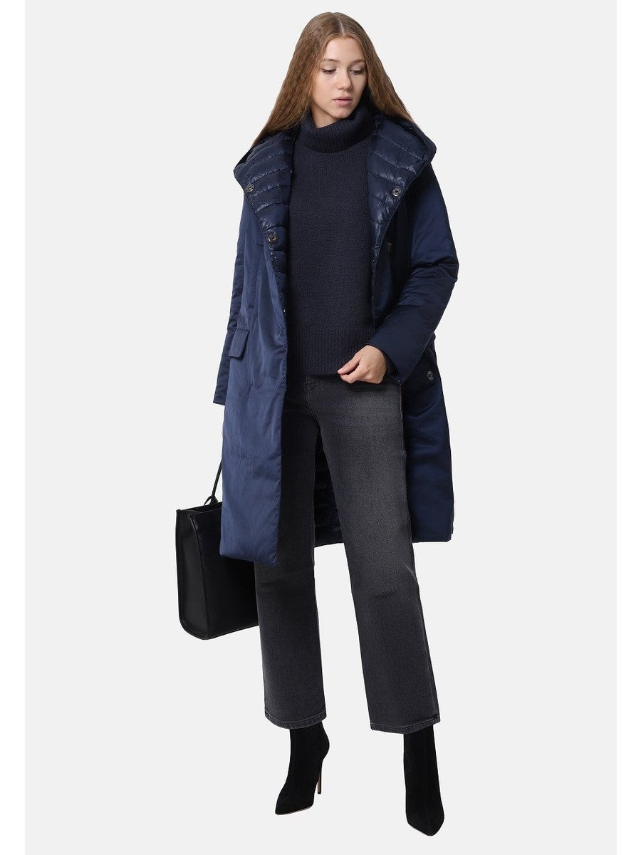 Warmer Eco-Daunen Mantel mit Gürtel